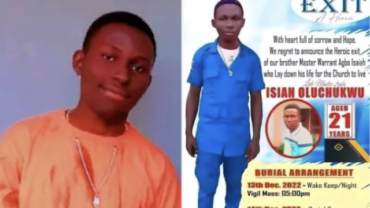 África, tierra de persecución de cristianos. En Nigeria, miembros de una secta matan a un joven que defendí… – Hispanidad.com
