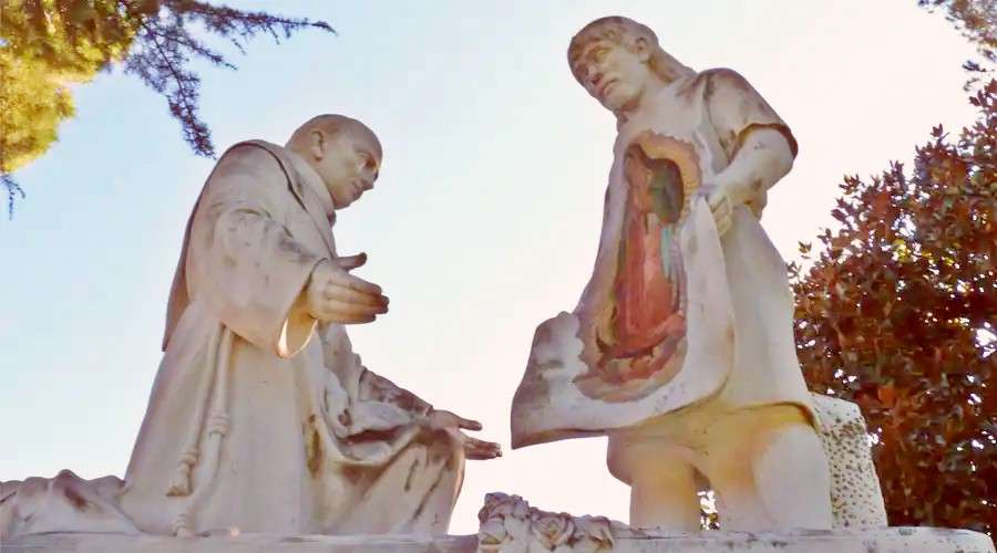 Escultura de San Juan Diego con la Virgen de Guadalupe en los … – ACI Prensa