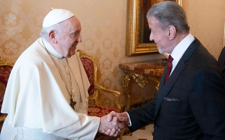 El Papa recibe al actor de Hollywood Sylvester Stallone, convertido al catolicismo