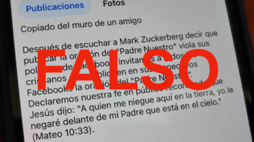 Fact Check: No, Marck Zuckerberg no ha prohibido publicar el Padre Nuestro en Facebook