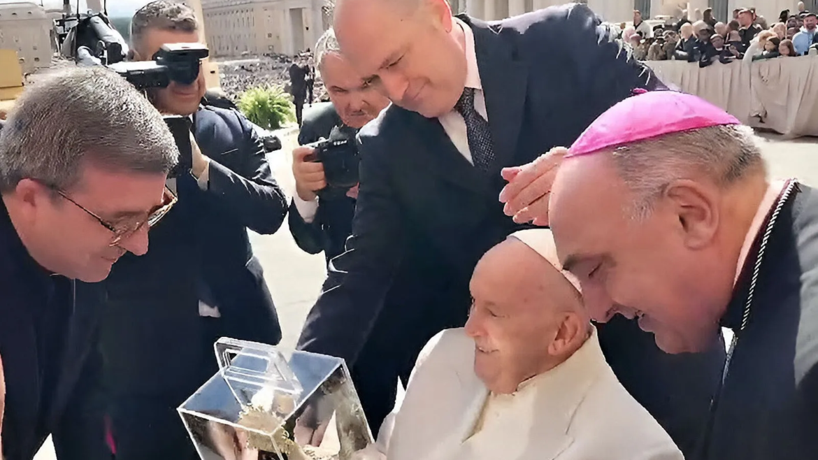 El Papa Francisco recibe imagen de la Virgen de los Desamparados tras el centenario de su coronación