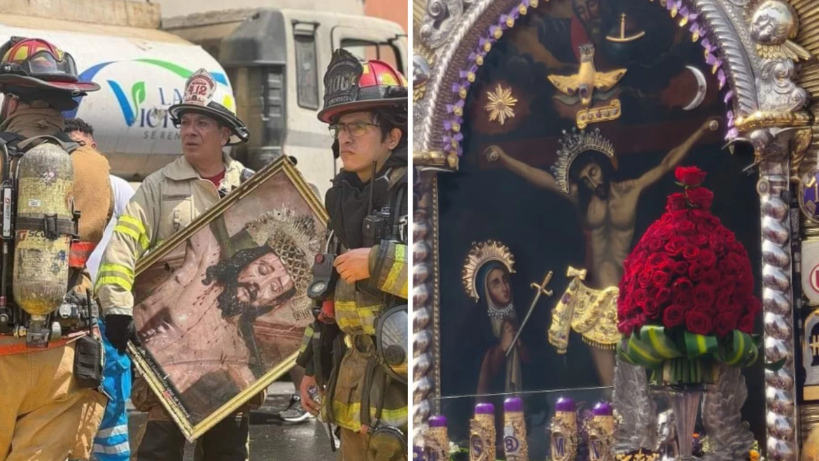 Tres imágenes religiosas, incluido el Señor de los Milagros, se salvan de devastador incendio en Perú