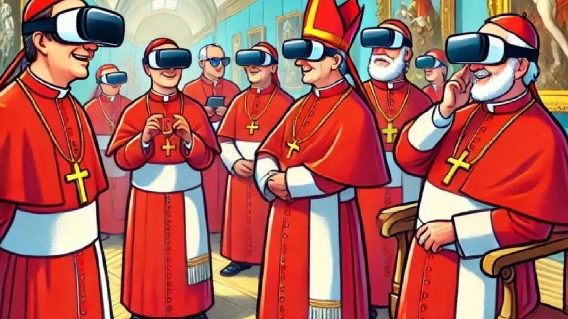 Cardenales prueban visores de realidad virtual en exposición para el Año Jubilar 2025