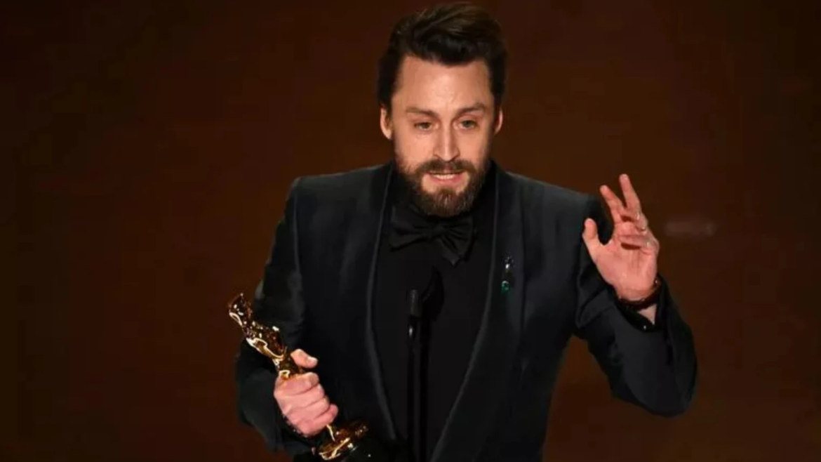Kieran Culkin emociona en los Oscar 2025 con discurso profamilia: Le pide a su esposa más hijos