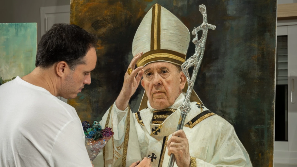 Pinceladas de memoria del pintor español que retrató al Papa Francisco en 5 ocasiones