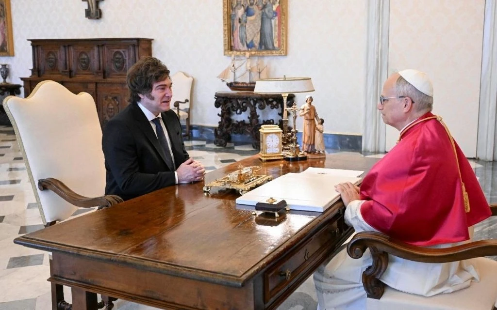 El Papa León XIV recibe a Javier Milei en el Vaticano