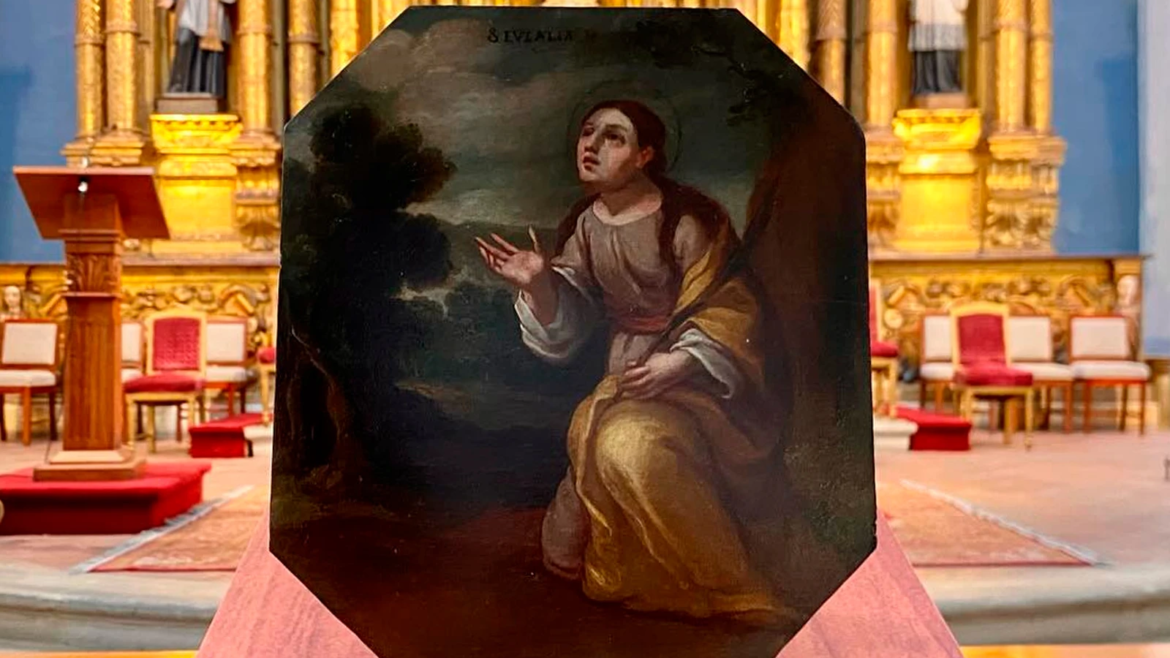 Cuadro de Santa Eulalia regresa a iglesia de Bogotá tras casi 40 años de haber sido robado